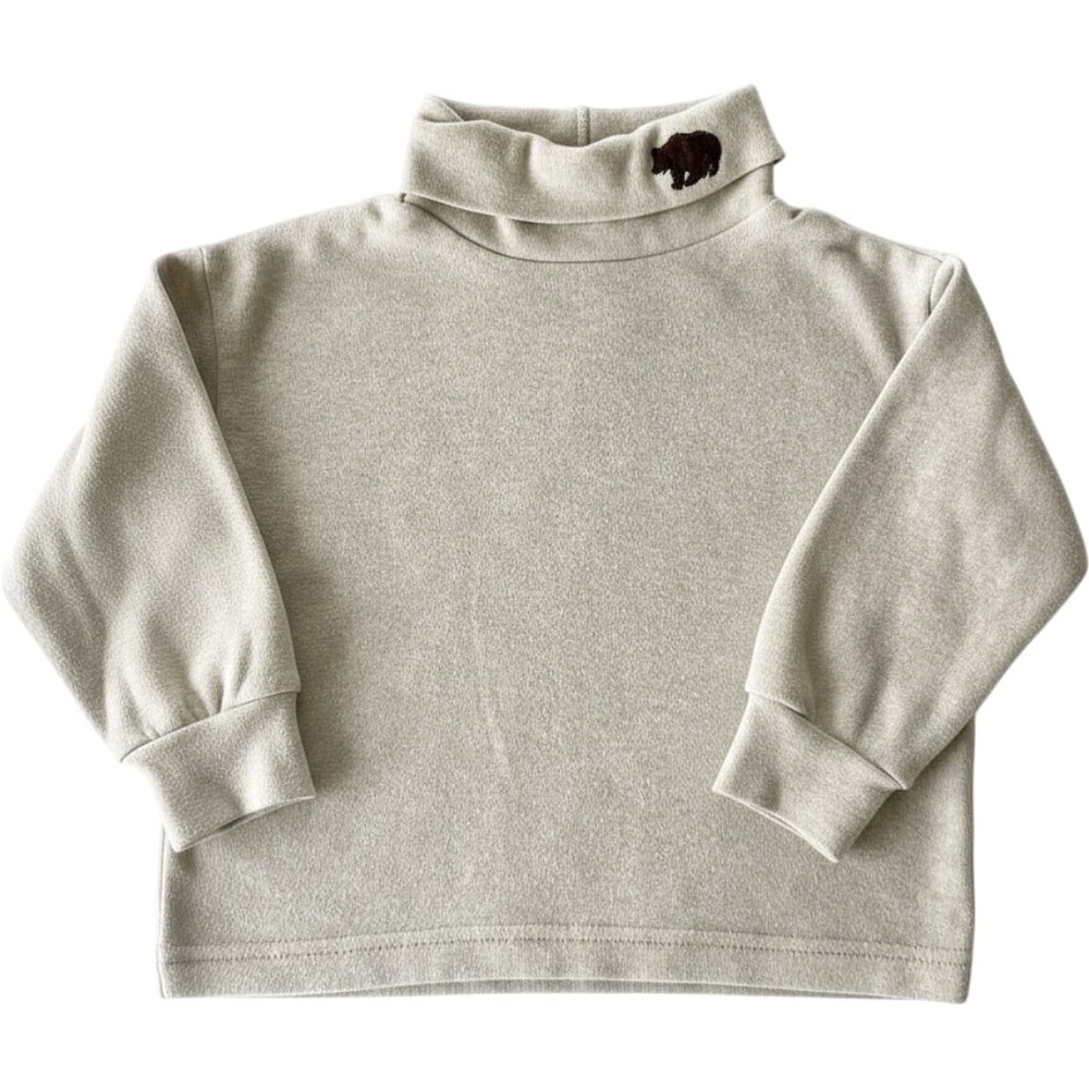 Kitestrings Turtleneck Sweater Toddler 3T Oatmeal Beige Vintage Bear K7320 USA - Picture 1 of 7